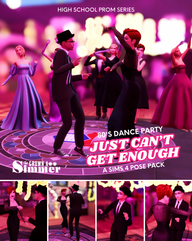 sims 4 1980s retro dance pose pack