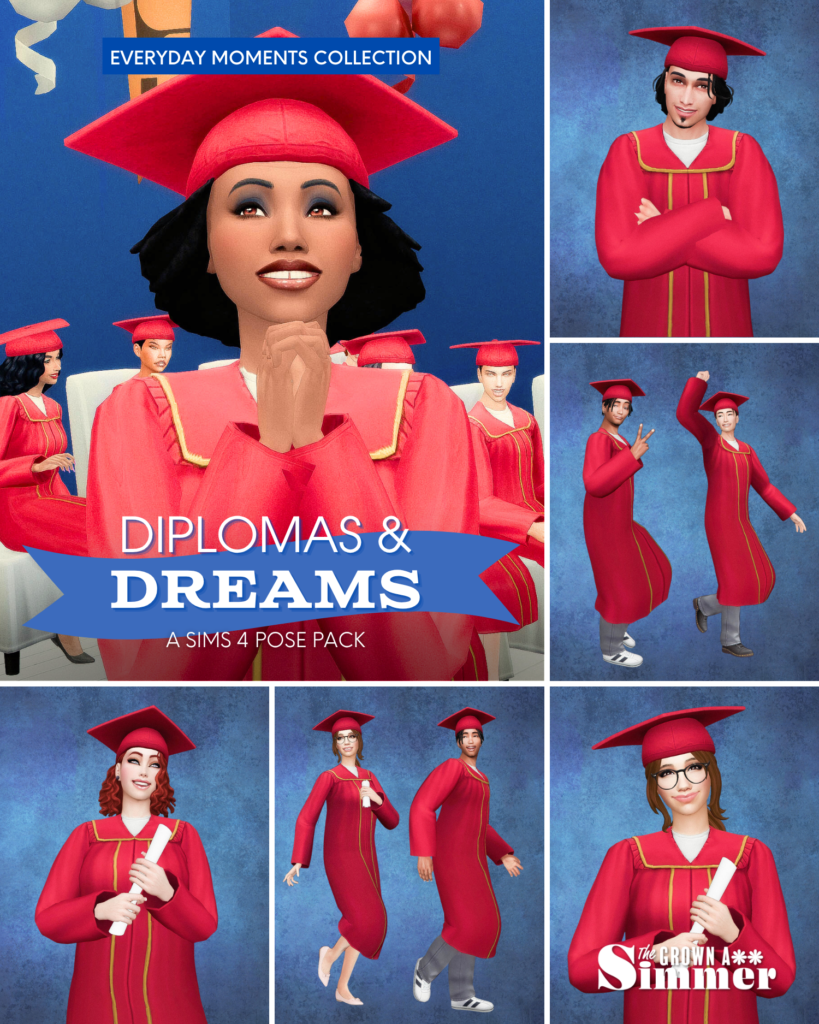 DIPLOMAS & DREAMS SIMS 4 POSE PACK
