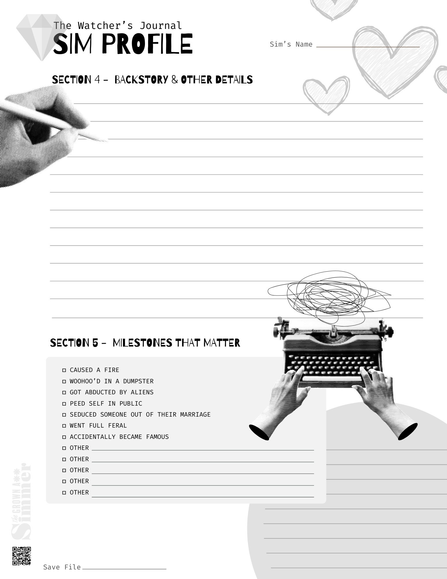 3The Watcher's Journal Sample Page The Watcher's Journal Sample Page