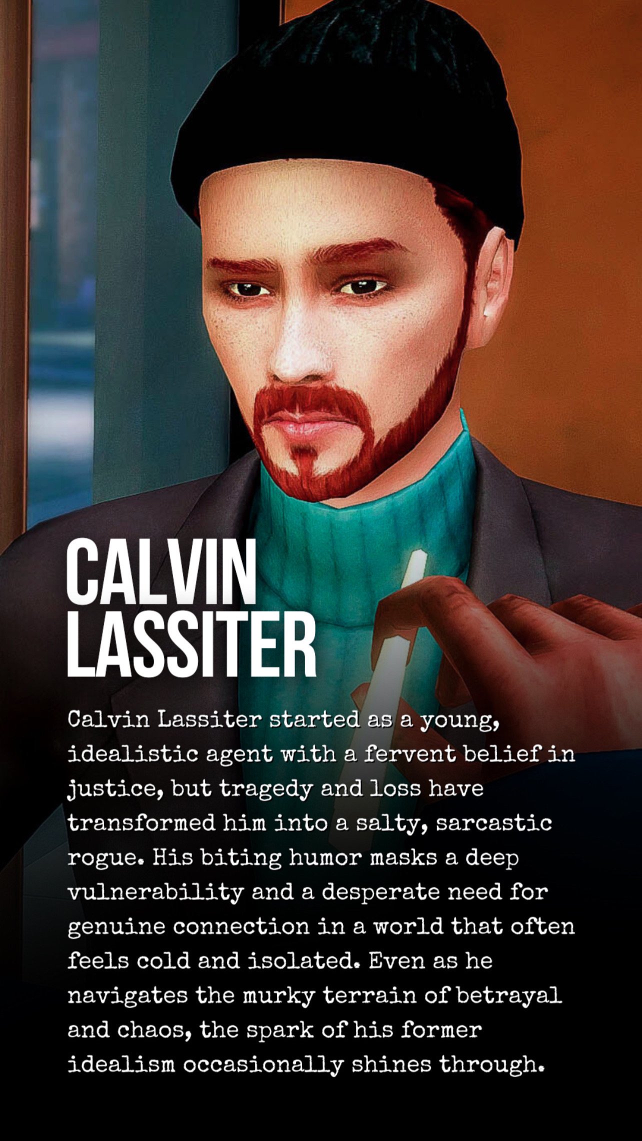 Sims 4 story Mission Simpossilbe: Calvin Lassiter - Cast Card