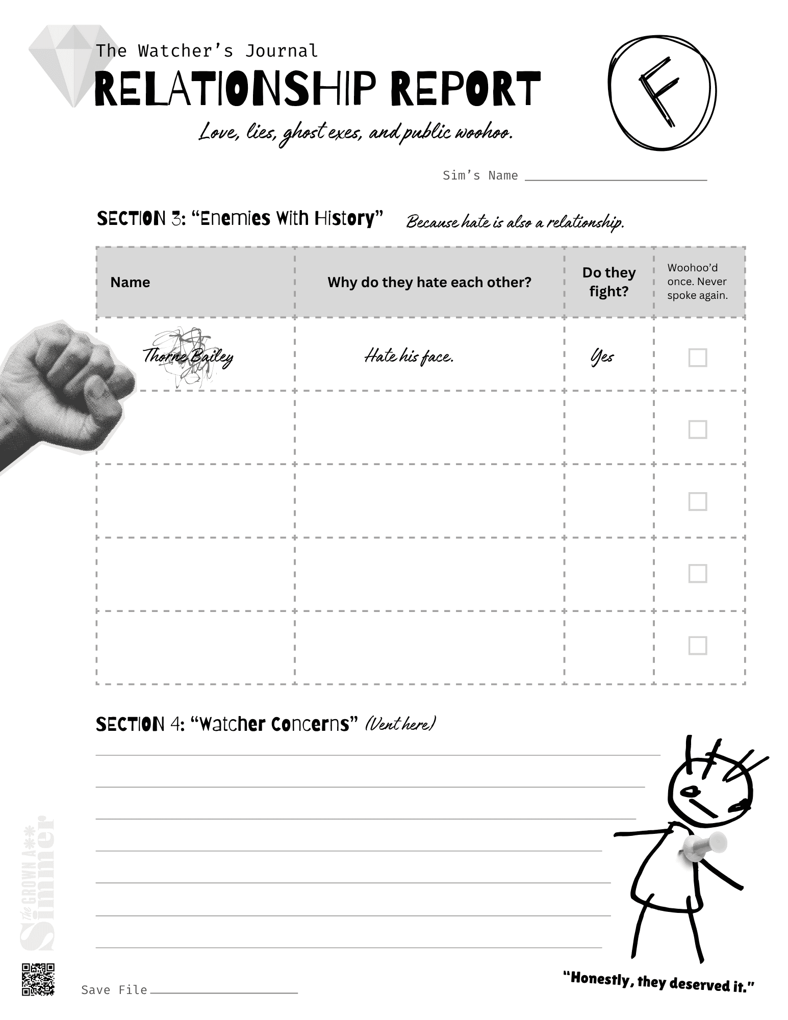 The Watcher's Journal Sample Page7 The Watcher's Journal Sample Page